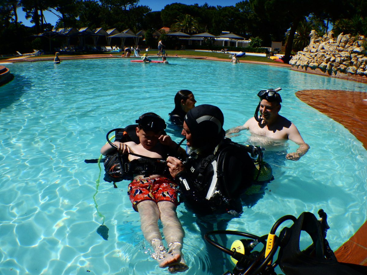 Batismo de mergulho na piscina