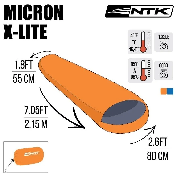 Saco de Dormir NTK Micron X-Lite 5° a 8°C Preto - Image 3