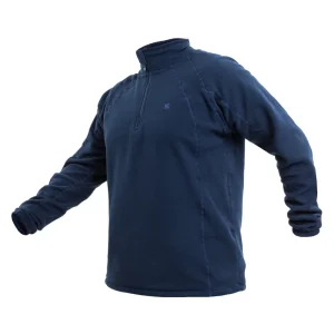 Blusa Curtlo Fleece Meio Ziper Azul Marinho