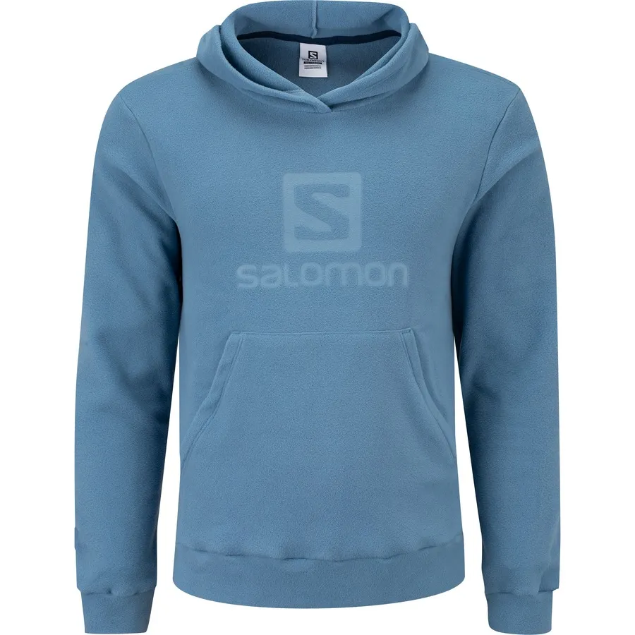 Blusa Fleece Salomon Polar Hoodie Masculino Azul Copen