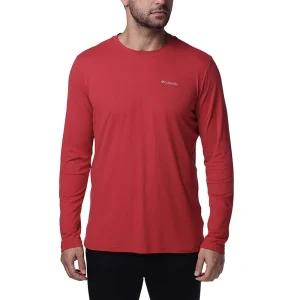 Camiseta Columbia Neblina UV 50 Masculino ML Vermelha