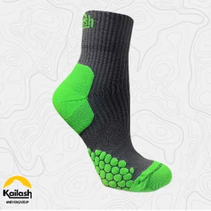Meia Kailash Cano Médio Dots Biotech Unisex Chumbo/Limão