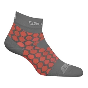 Meia Salomon Exo Cinza/Vermelho