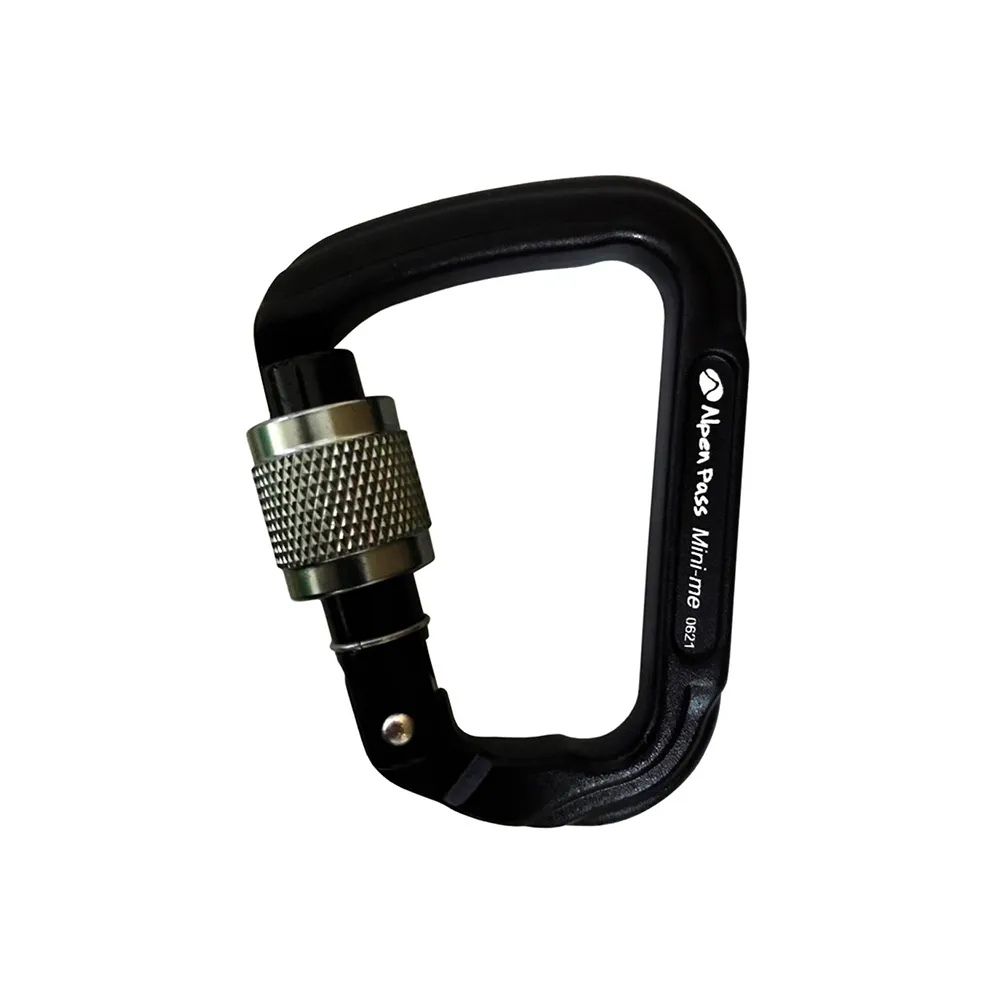 Micro Mosquetão Mini-ME Alpen Pass D Alumínio Trava Rosca 22KN