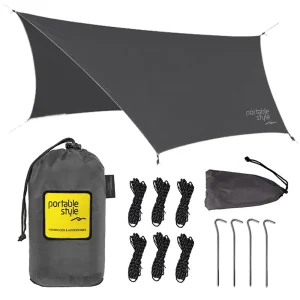 Toldo Impermeável Tarp Portable Style Cinza